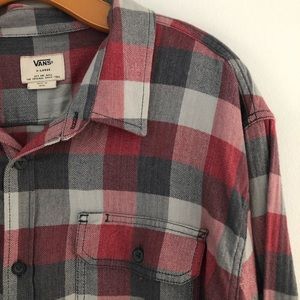 Vans Plaid Flannel Red & Grey Men’s Shirt Size XL